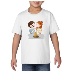 Kid's White T-shirt with pineapple cake design
